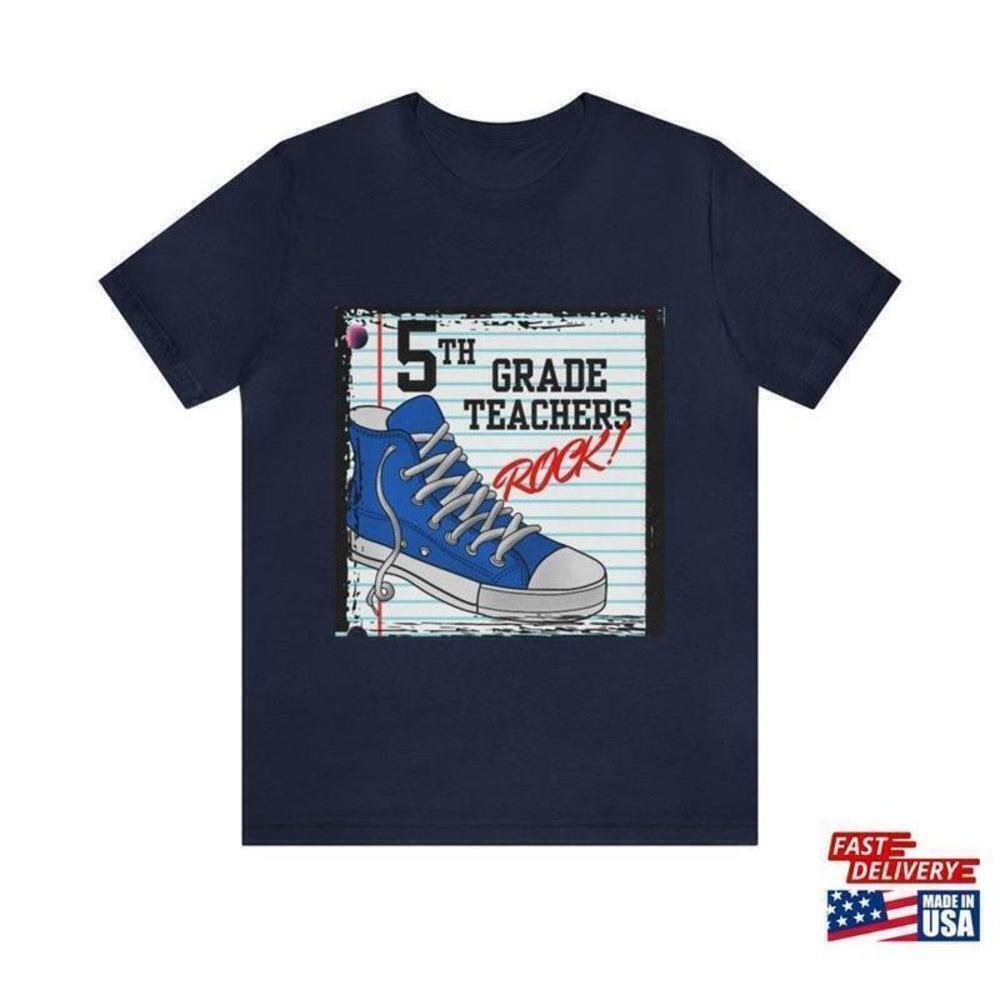5th Grade Rocks Funny School Teacher Graphic Unisex T-Shirt